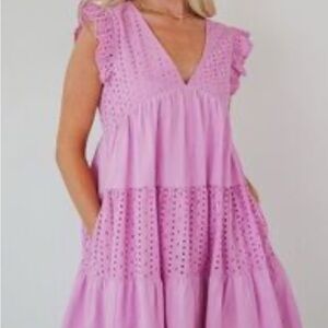 Lilac pinkish Ruffle Dress romper